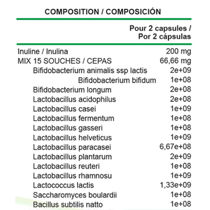 DYNAMIX Probiótico Mezcla 15 cepas 60 caps