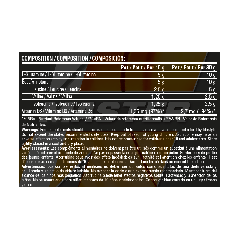 MUSCLE MASTER Gluta + BCAA'S 450G