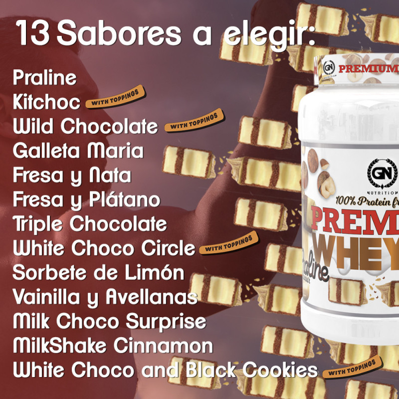 GN Nutrition Premium Whey 100% 1Kg | Proteína de Suero de Calidad | Ideal para Crecimiento Muscular y Recuperación Rápida