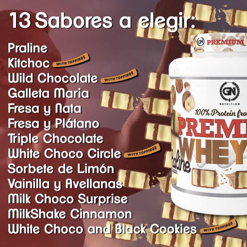 GN Nutrition Premium Whey 100% 2kg | Proteína Con Vitamina B6 y DigeZyme | Ideal para Deportistas