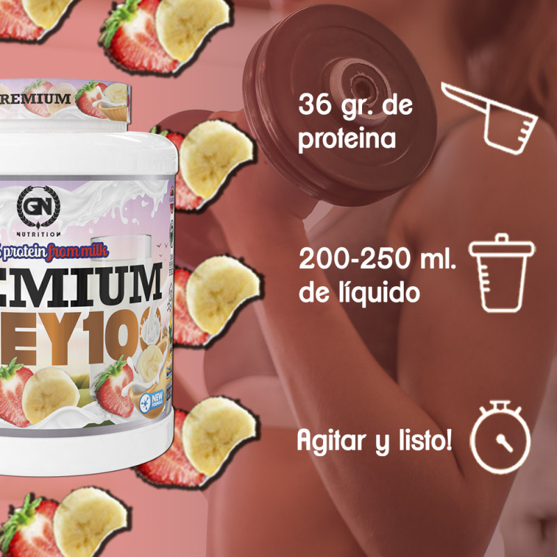 GN Nutrition Premium Whey 100% 2kg | Proteína Con Vitamina B6 y DigeZyme | Ideal para Deportistas