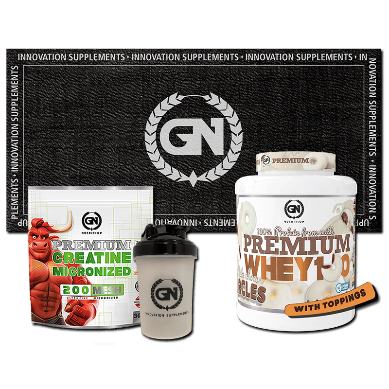 PACK GN: PREMIUM WHEY 2 KG + CREATINA MONOHIDRATO + SHAKER + TOALLA GN