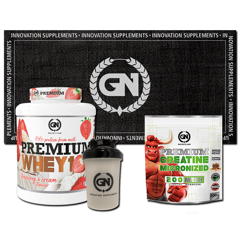 PACK GN: PREMIUM WHEY 2 KG + CREATINA MONOHIDRATO + SHAKER + TOALLA GN