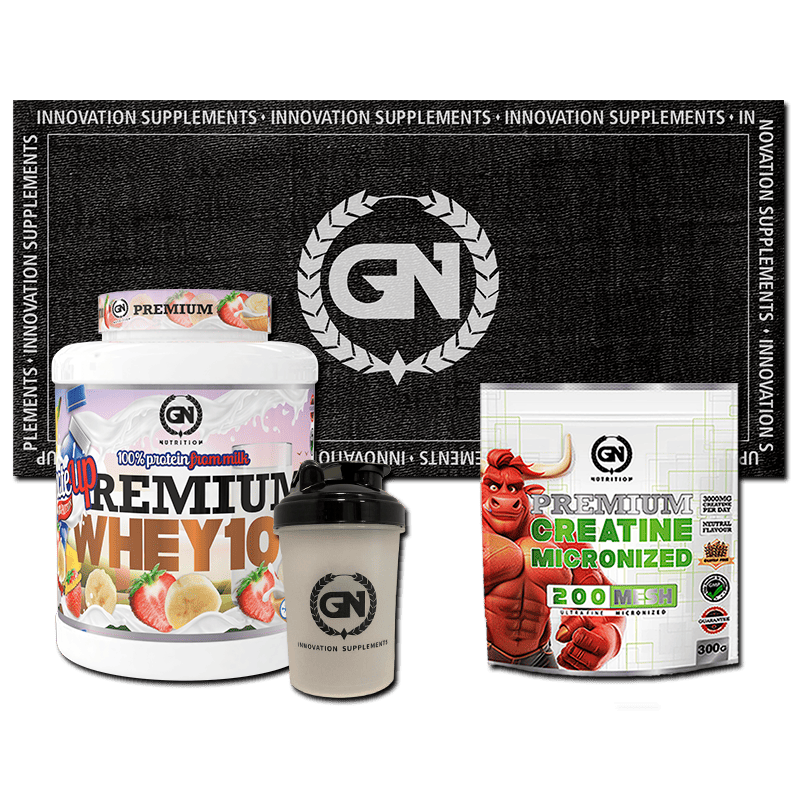 PACK GN: PREMIUM WHEY 2 KG + CREATINA MONOHIDRATO + SHAKER + TOALLA GN