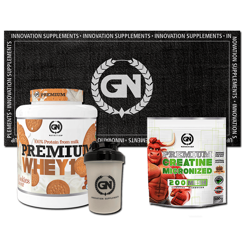 PACK GN: PREMIUM WHEY 2 KG + CREATINA MONOHIDRATO + SHAKER + TOALLA GN