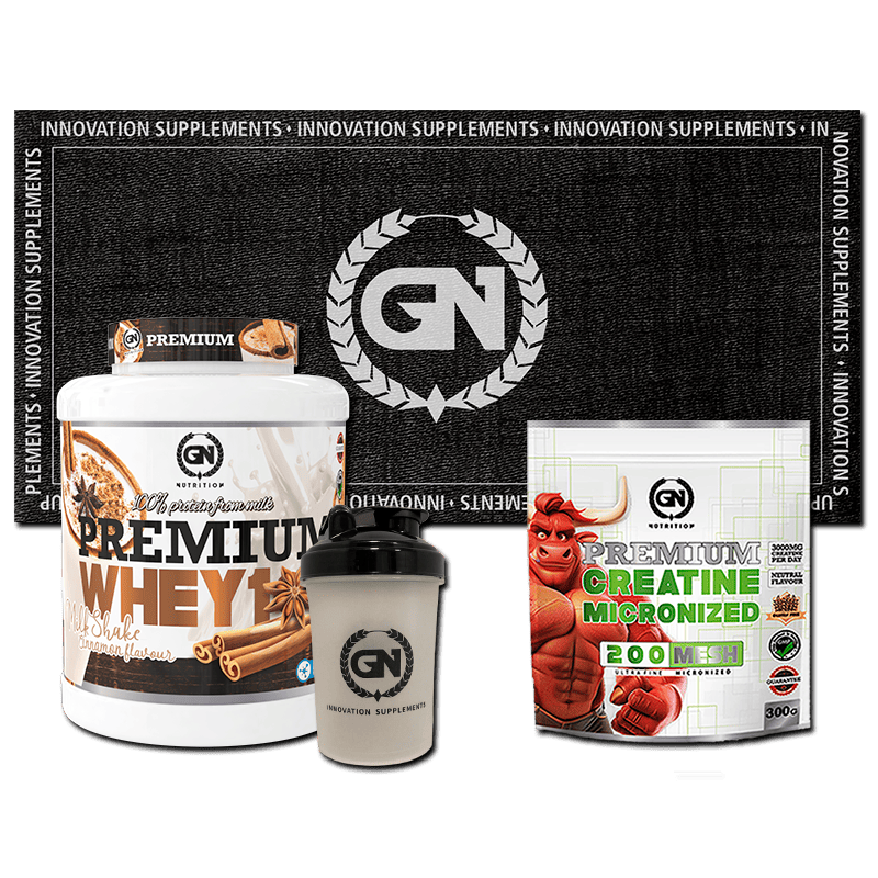 PACK GN: PREMIUM WHEY 2 KG + CREATINA MONOHIDRATO + SHAKER + TOALLA GN