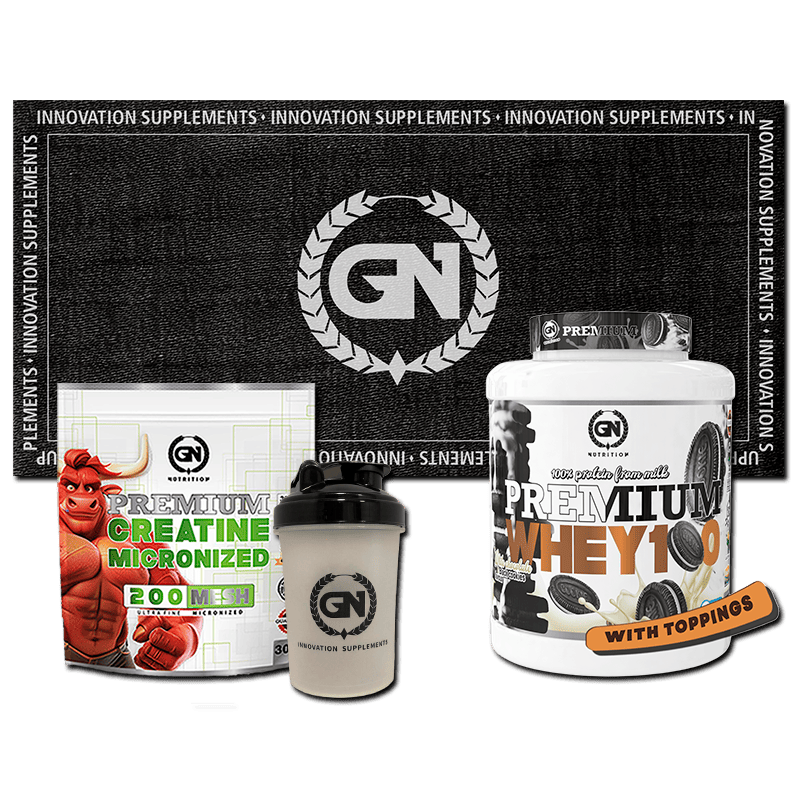 PACK GN: PREMIUM WHEY 2 KG + CREATINA MONOHIDRATO + SHAKER + TOALLA GN