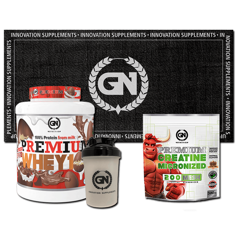PACK GN: PREMIUM WHEY 2 KG + CREATINA MONOHIDRATO + SHAKER + TOALLA GN