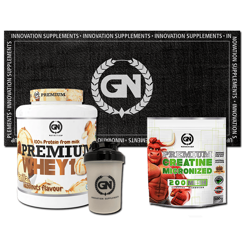 PACK GN: PREMIUM WHEY 2 KG + CREATINA MONOHIDRATO + SHAKER + TOALLA GN