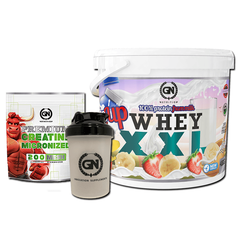 PACK GN: PREMIUM WHEY 4 KG + CREATINA MONOHIDRATO + SHAKER