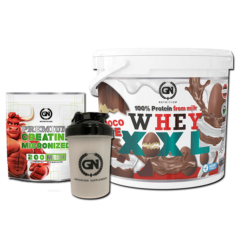 PACK GN: PREMIUM WHEY 4 KG + CREATINA MONOHIDRATO + SHAKER