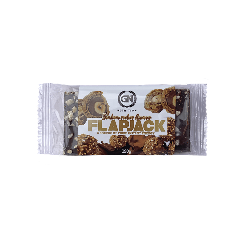 GN NUTRITION FLAPJACK - Sabor Bombón Rocher - Barritas Energéticas de Avena