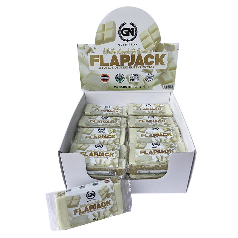 GN NUTRITION FLAPJACK - Sabor Chocolate Blanco - Barritas Energéticas de Avena
