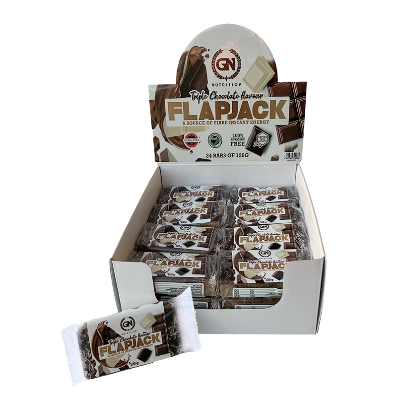 GN NUTRITION FLAPJACK - Sabor Triple Chocolate - Barritas Energéticas de Avena