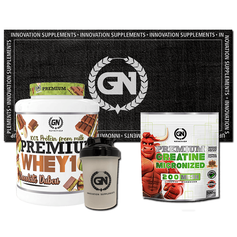 PACK GN: PREMIUM WHEY 2 KG + CREATINA MONOHIDRATO + SHAKER + TOALLA GN