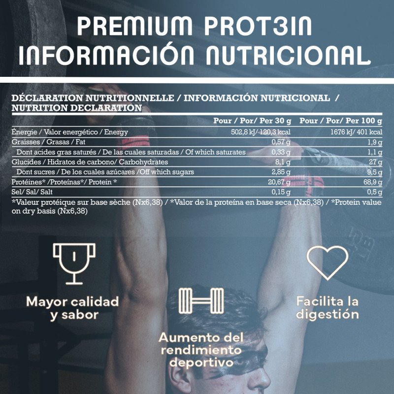 GN Nutrition Premium Prot3in 1 kg | Proteína 3 Fuentes para Recuperación Muscular y Rendimiento Deportivo | 9 Sabores