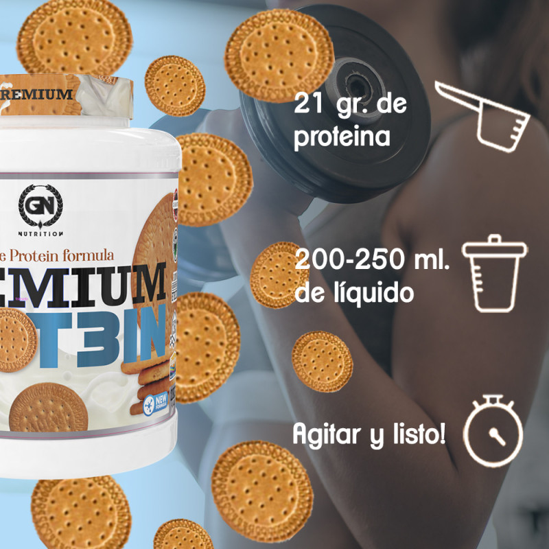 GN Nutrition Premium Prot3in 1 kg | Proteína 3 Fuentes para Recuperación Muscular y Rendimiento Deportivo | 9 Sabores