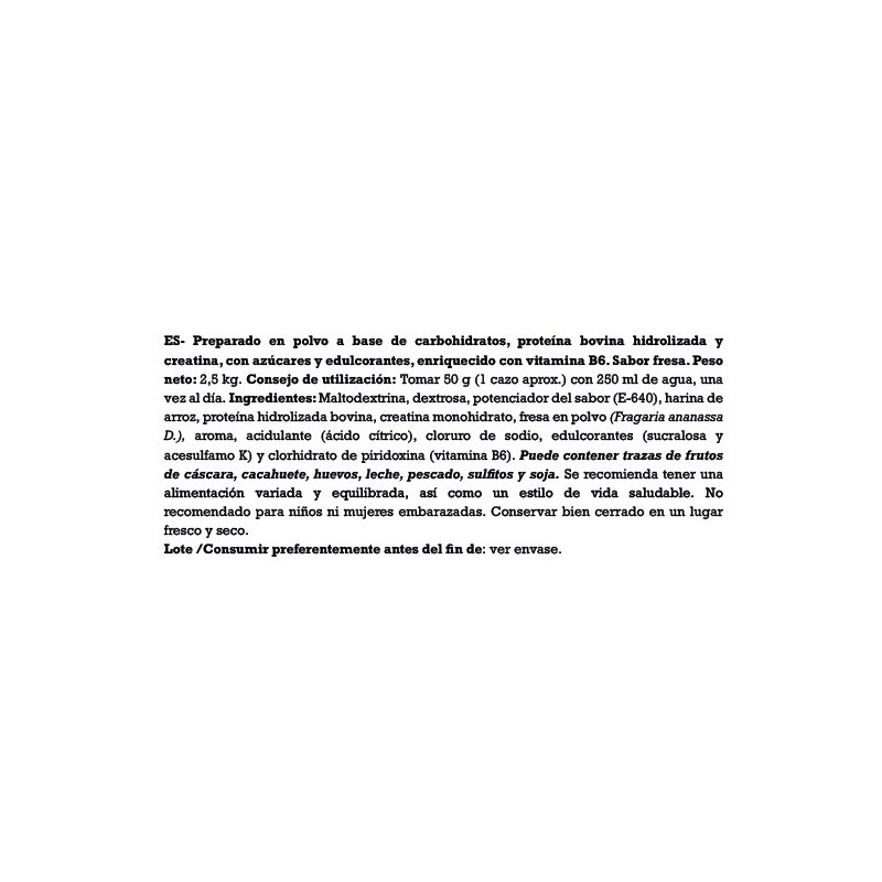 GN - BULLMASS 2,5 KG - Sin Lactosa y Sin Gluten